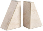 Marble Book Ends Decorative, Unique Bookends for Shelves, Bookends to Hold Heavy Books, Durable Book Holder Stopper for Home Office Desk Bookshelf Decoration, Turkey Natural Marble, Set of 2