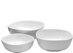 Denmark White Porcelain Chip Resistant Scratch Resistant Commercial Grade Serveware, 3 Piece Serving Bowl Set