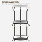 3-Tier Lazy Susan Organizer, Rotating Spice Rack, Spinning Organizer, Industrial Turntable Spice Rack Organizer for Cabinet, Kitchen Countertop, Pantry, Black SR23BK