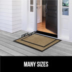 GORILLA GRIP 100% Waterproof All-Season WeatherMax Doormat US Designed Natural Rubber, Stain and Fade Resistant, Low Profile Indoor Outdoor Door Mats, Easy Clean Patio Mat, 17x29, Beige Diamond