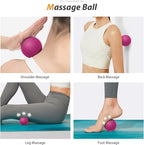 5 in 1 Foam Roller Set for Deep Tissue Muscle Massage, High Density Fitness Exercise Foam Roller, Massage Roller, Massage Ball, Resistance Band, for Whole Body (Pink-Black)