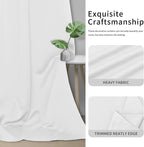Easy-Going Blackout Curtains for Bedroom, Solid Thermal Insulated Grommet and Noise Reduction Window Drapes, Room Darkening Curtains for Living Room, 2 Panels(46x63 in, White)