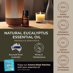 Gya Labs Eucalyptus Essential Oil for Diffuser - 0.34 Fl Oz - 100% Pure Natural Eucalyptus Oil for Skin, Humidifier, Candle Making & Aromatherapy - Fresh, Cooling Scent