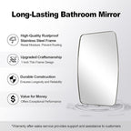 ANDY STAR Brushed Nickel Oblong Mirror, 36x48 Inch Brushed Nickel Oval Mirror for Bathroom with Stainless Steel Metal Frame, Wall Mouned for Bathroom, Living Room, Entryway