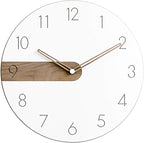 Stephanie Imports Modern Minimalist Exposed Wood Silent Wall Clock (Numerical)