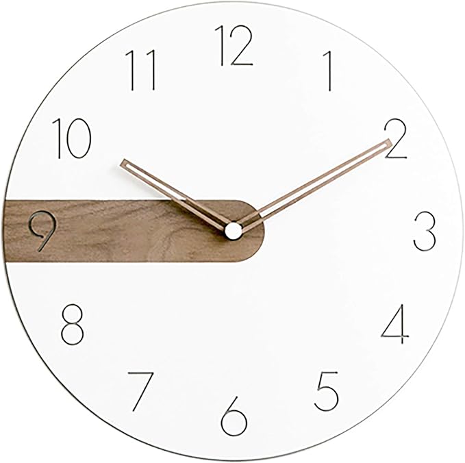 Stephanie Imports Modern Minimalist Exposed Wood Silent Wall Clock (Numerical)