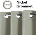 H.VERSAILTEX Premium Blackout Thermal Insulated Room Darkening Curtains for Bedroom/Living Room - Classic Grommet Top (2 Panels, Light Sage, 52 Inch by 54 Inch)