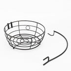 Livabber Countertop Fruit Basket Bowl with Banana Hanger, Modern Standing Fruit Vegetable Bowl Storage, with Banana Tree Holder for Kitchen Dinning Table (Round Metal, Black)