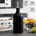 Sweejar Ceramic Olive Oil Dispenser Bottle, Opaque Oil Cruet Protects Oil to Reduce Oxidation, Suitable for Storage Oil, Vinegar, Coffee Syrups & Other Liquids, Pack of 1, 15.5 Fl Oz (Black)