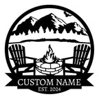 Personalized Camping Signs | Custom Metal Sign | Custom Mountain Campfire Sign | Custom Signs Outdoor Metal | Family Name Sign | Personalized Campfire Name Sign | Metal Wall Art | Camping Signs