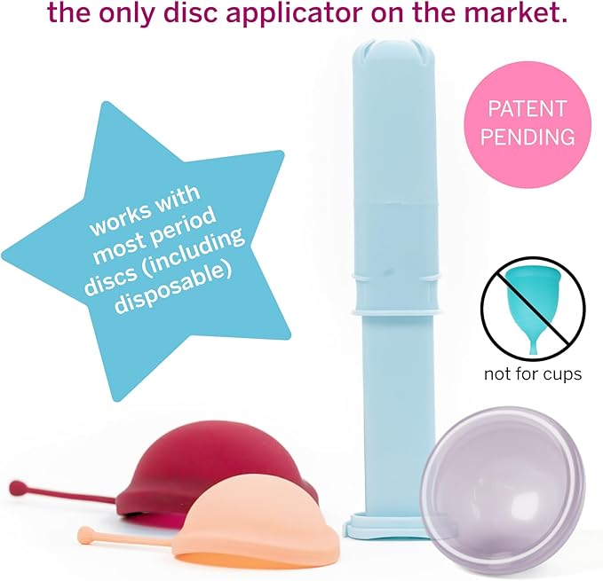 Pixie Menstrual Disc Applicator - Inserts Like A Tampon - Every Woman Can Now Use Period Discs - Perfect for Long Nails - Self Sanitizer TPE Properties - Travel Case - NOT for Menstrual Cups