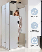 Window Privacy Film, Frosted Glass Window Film,for Glass Windows Cover, Static Cling, Removable, Reusable, Anti-UV, Anti-Glare, Heat Blocking (Pure, 17.5X78.7 Inch)