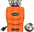 Garbage Disposal 1 HP Ultra Quiet Intelligent Auto-Reverse Function Continuous Feed Food Waste Disposer with Power Cord Easy install, AC Motor Stainless Steel Grind 1 Horsepower (MAX-6)