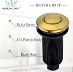 Garbage Disposal SinkTop Air Switch Kit with Long Button,Brass Made Cover,Champagne Bronze