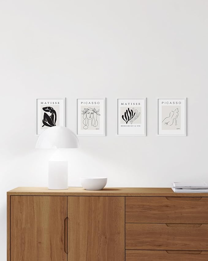 HAUS AND HUES 6x8 White Metal Picture Frames - Bulk Frames 6x8 - Features Premium Aluminum, Vertical Hanging, Easel Back for Tabletop, Home, Office (6x8 in, White, Set of 15)