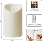 Homemory 4"x6" Outdoor Waterproof Flameless Candles with Timers and Remote Control, Battery Operated Candles, LED Plastic Candles, Ivory White, Set of 2