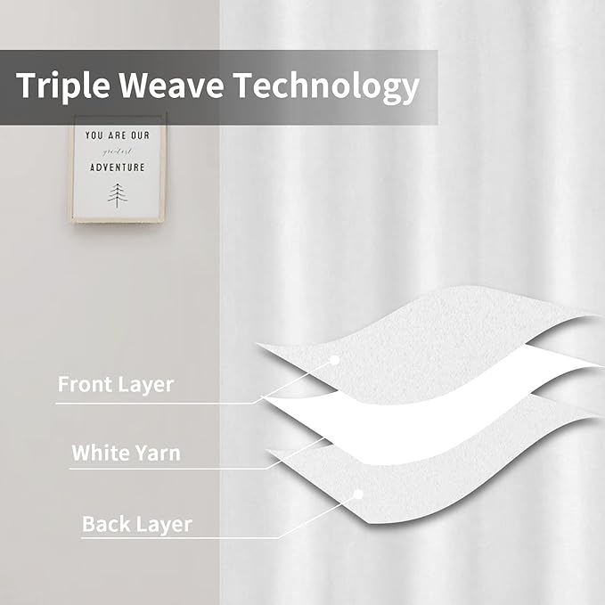 Easy-Going Blackout Curtains for Bedroom, Solid Thermal Insulated Grommet and Noise Reduction Window Drapes, Room Darkening Curtains for Living Room, 2 Panels (52x108 in,White)