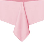 sancua Rectangle Tablecloth - 54 x 54 Inch - Stain and Wrinkle Resistant Washable Polyester Table Cloth, Decorative Fabric Table Cover for Dining Tables, Buffet Parties and Camping, Pink