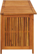 vidaXL Outdoor Storage Box, Deck Box with Gas-Lift Lid, Storage Chest with Water-Resistant Zippered Bag Inside, 59.1''x19.7''x22.8'', Solid Acacia Wood