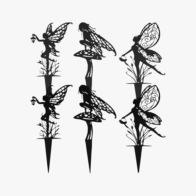 Decorative Garden Stakes, Fairy Garden Statues for Home and Garden (6)