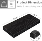 QEEIG Floating Shelves for Wall Bathroom Shelf Bedroom Kitchen Living Room Farmhouse Small Book Shelf 16 inch Set of 2, Black (015-B2)
