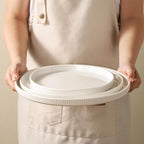 3 Packs Serving Platters, Large Serving Tray, Round Platters for Serving Food, Food Tray for Veggie Fruit Snack Dessert Cheese, White Ceramic Serving Trays for Party, Entertaining, 12.8”/10.8”/8.8”