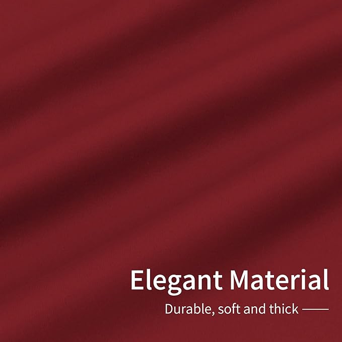 Easy-Going Blackout Curtains for Bedroom, Solid Thermal Insulated Grommet and Noise Reduction Window Drapes, Room Darkening Curtains for Living Room, 2 Panels(42x63 in, Christmas Red)