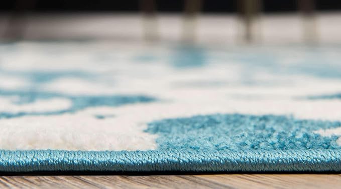 Unique Loom Rosso Collection Vintage Traditional Distressed Blue Round Rug (3' 3 x 3' 3)