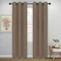 Easy-Going Blackout Curtains for Bedroom, Solid Thermal Insulated Grommet and Noise Reduction Window Drapes, Room Darkening Curtains for Living Room, 2 Panels (34x72 in, Camel)