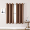 ChrisDowa Grommet Room Darkening Curtains for Bedroom and Living Room - 2 Panels Set Thermal Insulated Blackout Curtains (Cappuccino, 38W x 45L)