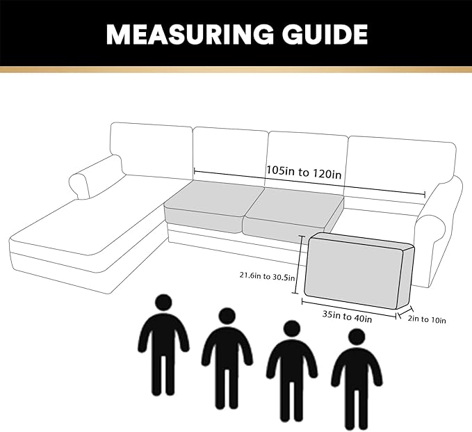 PrinceDeco Sectional Couch Cushion Covers 3 Pieces Velvet Separate Couch Cover Extra Large Stretch Sofa Slipcover Washable Furniture Protector for Sectional Sofa(Each Width Up to 40", Ivory)