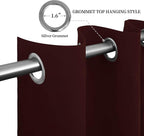 Easy-Going Blackout Curtains for Bedroom, Solid Thermal Insulated Grommet and Noise Reduction Window Drapes, Room Darkening Curtains for Living Room, 2 Panels (52x46 in,Wine)