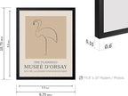 Poster Master Vintage Poster - Retro Minimalist Print - Gift for Artist, Housewarming - Flamingo, Line Drawing, Sketch, Abstract - Wall Decor for Living Room, Bedroom, 8x10 Black Framed