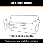 PrinceDeco Sectional Couch Cushion Covers 3 Pieces Velvet Separate Couch Cover Extra Large Stretch Sofa Slipcover Washable Furniture Protector for Sectional Sofa(Each Width Up to 40", Ivory)