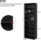 71 Inch Tall 8-Shelf Bookcase - Dual Function Convertible Storage
