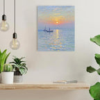 Coastal sailboat scenery poster art decor ocean nautical room decor beautiful sailboat seascape decor suitable for beach villa