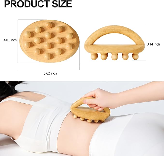AiRelax Wood Therapy Massage Tools,Wooden Massage Body Brush for Cellulite Remover,Itchy Skin Relief,Body Shaping,Professional Maderoterapia Kit Meridian Pressure Brush,Lymphatic Drainage Massager