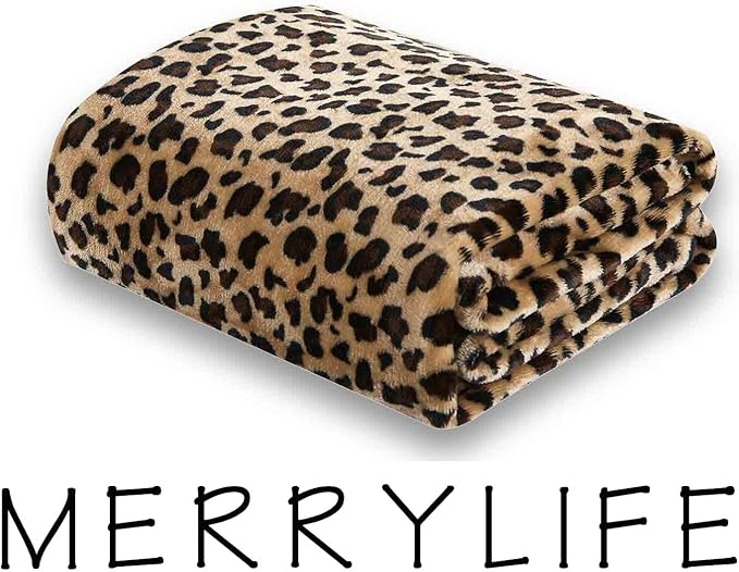 MERRYLIFE Leopard Throw Blanket Decorative Fleece Throw | Ultra-Plush Colorful Oversized | Couch Blanket Travel Lap | King Size(90" 102", Cheetah)