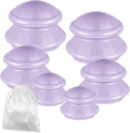 TrelaCo 6 Pcs Cupping Kit for Massage Therapy 3 Sizes Silicone Cupping Set Chinese Massage Therapy for Studio Household Cellulite Joint Pain Muscle Pain(Lavender)