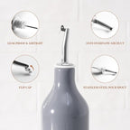 famiware Milkyway 16oz Ceramic Olive Oil Dispenser Bottle, 1 Piece Oil Dispenser for Kitchen with Stainless Steel Pourers, Suitable for Storage Vinegar, Soy Sauce, Coffee Syrup, Liquids, Dark Gray