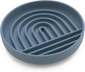 The Slowdown Bowl Silicone Slow Feeder for Cats & Dogs, Slow Eating Mealtime Solution with Modern Lick Mat Design, Reduces Gulping, Fits 1 Cup 6” Across x 1.25” Tall, Small-Ocean