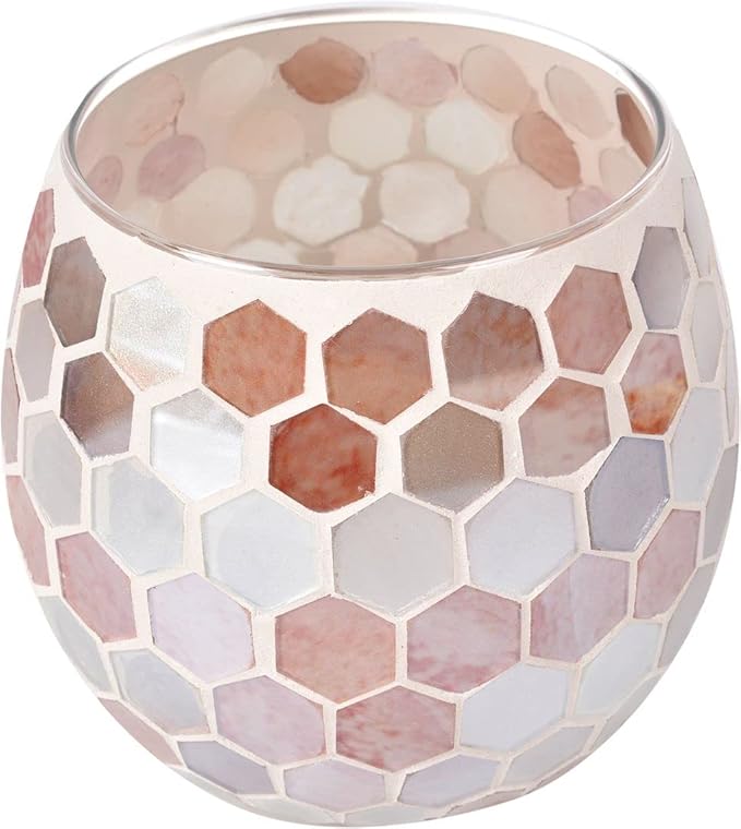 Votive Candle Holder Tea Lights - Glass Candle Holders, Mosaic Tealight Candle Holder, Candle Jar Cup for Wedding Centerpiece Party Table Decorations, Valentines Day Decor