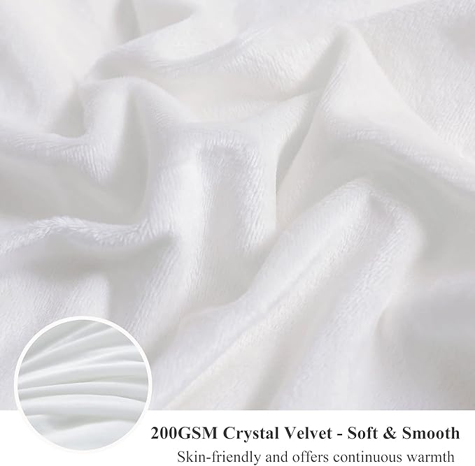 XeGe Luxury Faux Fur Throw Blanket, White Soft 50x60 Fluffy Blanket Throw, Shaggy Plush Decorative Couch Blanket, Cute Furry Throw Holidy Fuzzy Lap Blanket for Kids Women Men Teen Girls White