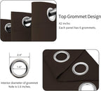 Easy-Going Blackout Curtains for Bedroom, Solid Thermal Insulated Grommet and Noise Reduction Window Drapes, Room Darkening Curtains for Living Room, 2 Panels(42x72 in, Dark Brown)