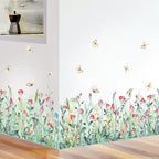 Set of 28x20 Inch Size Hello Spring Summer Window Cling Sticker Tulip, Flower and Butterfly Window Stickers, Spring and Summer Decor, Home, Shop, Party Window Glass Display Stickers (Floral)