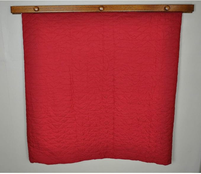 RRD Quilt Hanger for Wall for Display (60") Amish Made Wooden Quilt Rack Wall Mount - Rustic Tapestry Quilt Wall Hangers (Maple Wood, Coffee Stain, 60" Long)