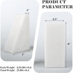 Marble Book Ends Decorative, Unique Bookends for Shelves, White Stone Bookends Holds Heavy Books, Weighted Book Holder Stopper for Home Office Desk Bookshelf Decoration, Set of 2