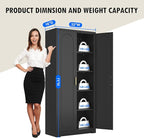 71" Tall Kitchen Pantry Cabinet, Pantry Storage Cabinet with Doors and Shelves, Metal Food Pantry Cabinets with Handles, Black Freestanding Cupboard for Living&Dining Room-Assemble Required