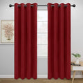 Easy-Going Blackout Curtains for Bedroom, Solid Thermal Insulated Grommet and Noise Reduction Window Drapes, Room Darkening Curtains for Living Room, 2 Panels (52x84 in,Christmas Red)
