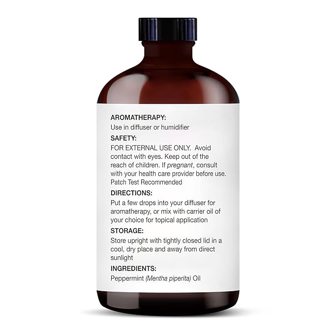 Majestic Pure Peppermint Essential Oil with Glass Dropper - Huge 4 Fl Oz - 100% Pure and Natural Peppermint Oil - Premium Grade Essential Oils for Diffuser, Aromatherapy, Soap and Candle Making